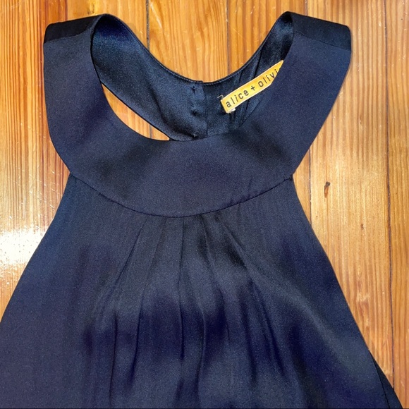 Alice + Olivia KATLYN Waterfall Back Ruffle Dress IN BLACK - Picture 4 of 13